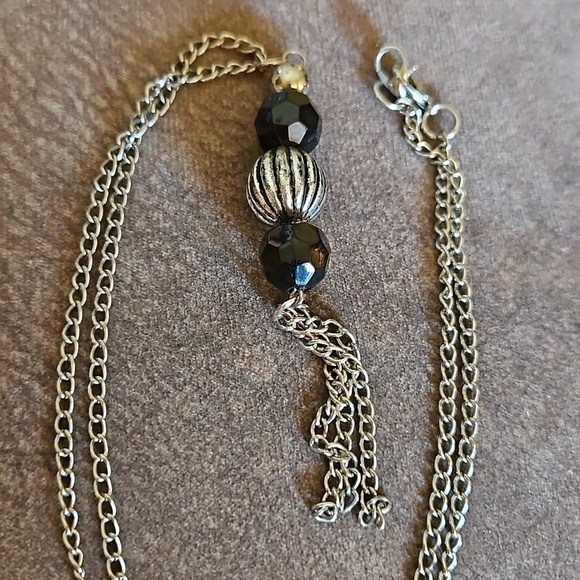5/$25 Silvertone Chain Beaded Tassel Necklace - Picture 3 of 4